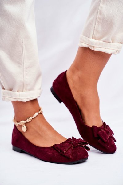 Női balerinák Suede Burgund Jordos