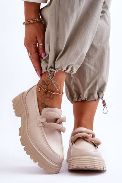 Mocassins en Cuir Chaussures Big Star LL274581 Beige