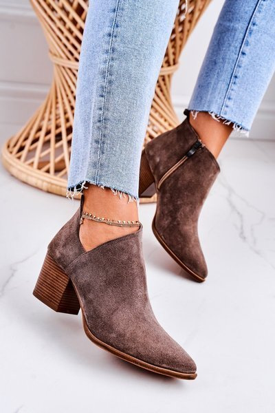 Moteriški batai su kirpimu suede Brown Lawrence