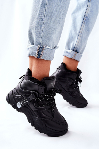 Boots De Neige Isolées Baskets Femme Noir Kaphia