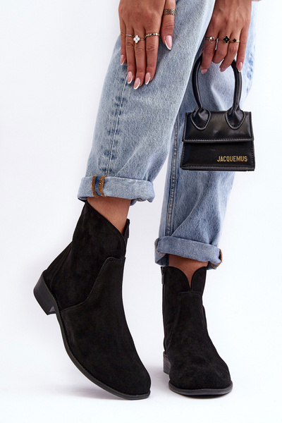 Damen Samtstiefel Mit Reißverschluss Schwarz Nicole 2829