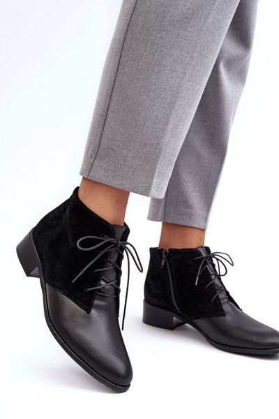 Botine elegante femei Black Kefora