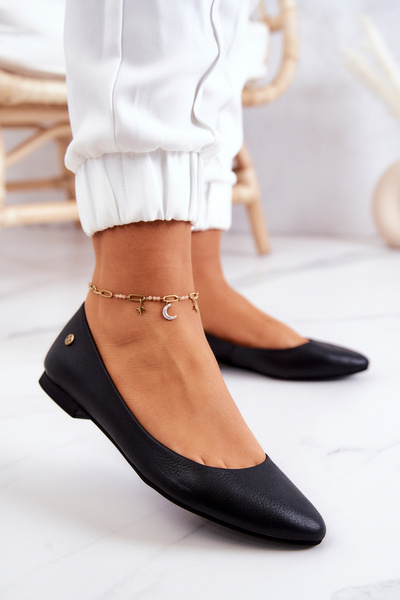 Ballerines En Cuir Femme Maciejka Noir 04100-01