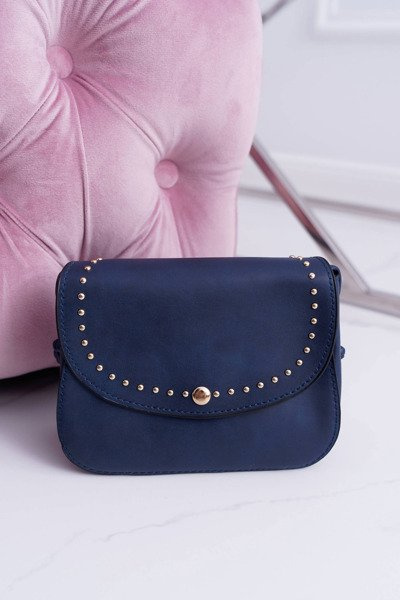 Women's Handbag Small Chest Golden Rivets Navy Blue