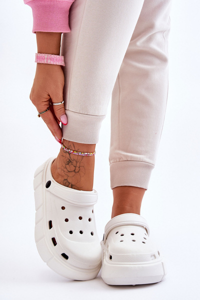 Moteriška putplasčio platforma Crocs White Beckett
