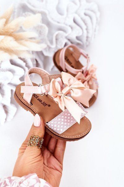 Sandales Enfant Avec Noeud Rose Beebee