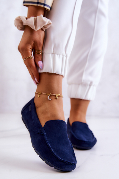 Mocassins Femme Daim Big Star JJ274659 Bleu marine