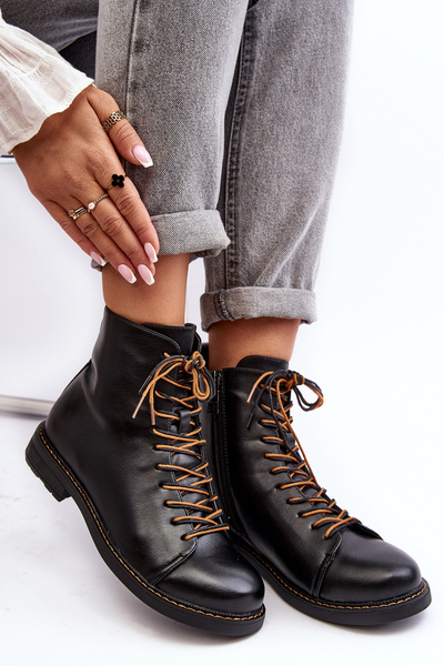 Women's Leather Ankle Boots Black Ethel