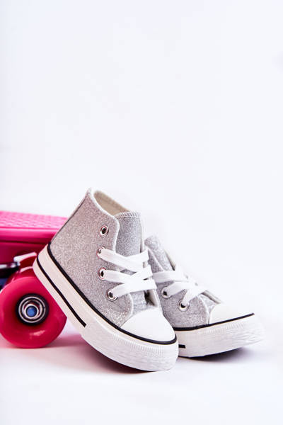 Kinder Turnschuhe Hoch Silber Catrina