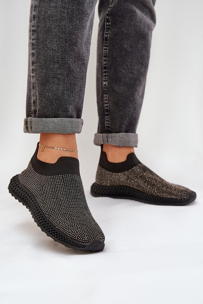 Chaussures de Sport Femmes À Enfiler Avec Décoration D&A TW121 Noires