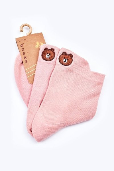Teddybär-Socken für Mädchen aus Baumwolle COSAS Rosa
