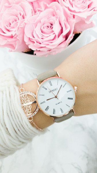 Montre Ernest Feel beige foncé pour femme