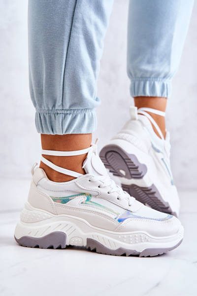 Women's Shiny Sneakers White Callisto