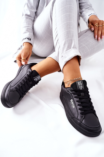 Baskets en cuir à mémoire de forme pour femmes BIG STAR II274320 noir