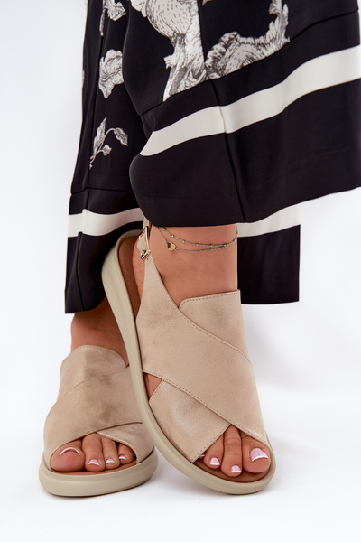Damen Sandalen Aus Eco Leder Gold Tosmelia