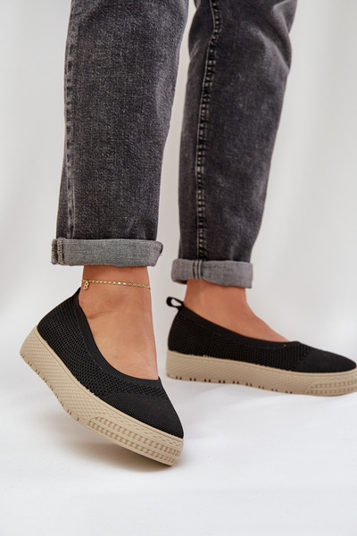 Moteriški Slip-on Batai Ant Platformos Juodi Pimadea