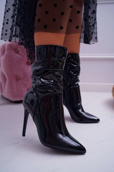 Women's Pointed Heel Booties Polnisch Schwarz Heaven Step