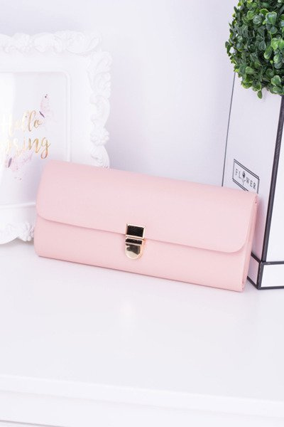 Ladies Pink Clutch Bag Goldkette