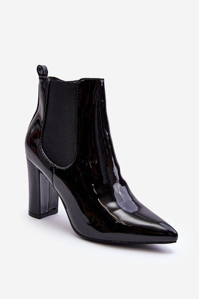 Bottines Vernies À Talons Noir Evita