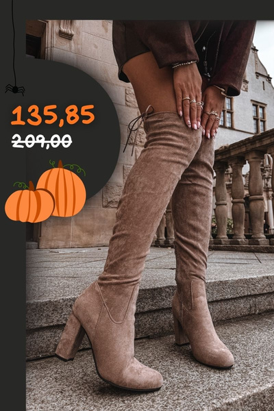 Botine pentru femei cu toc bej Xamarin