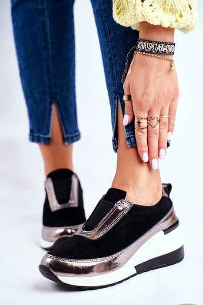 Chaussures de Sport Femme Baskets Cuir Noir Wilimont