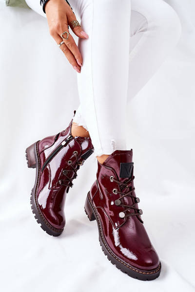 Lackierte Warm-up-Stiefel Maroon Cloghan