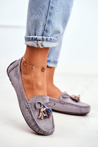 Mocassins Femme Daim 20PB35-2003 Gris Donna Mia