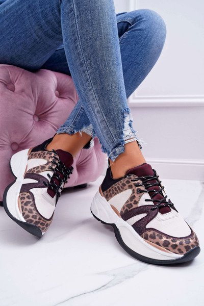 Moteriški sportiniai bateliai Maroon Snake Leather Larey