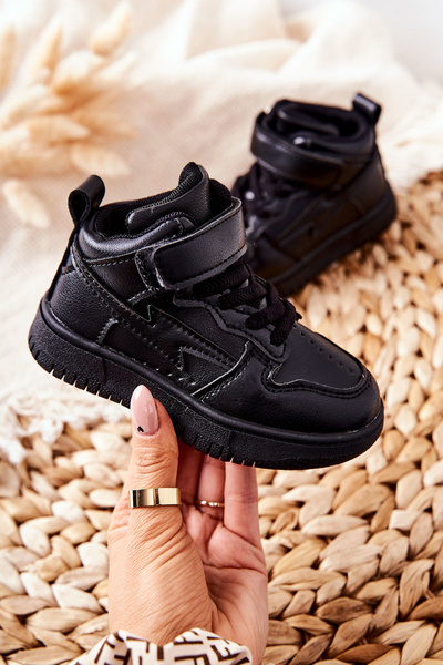 Kinder-High-Top-Sportschuhe Schwarz Bartnie