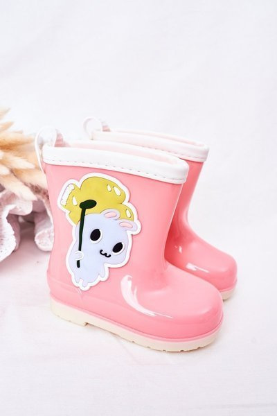Bottes De Pluie Enfant Avec Un Lapin Rose