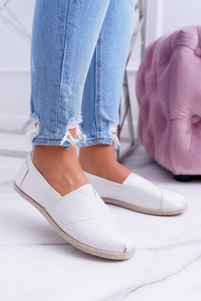 Women's Silver Brocade Espadrilles Emmera