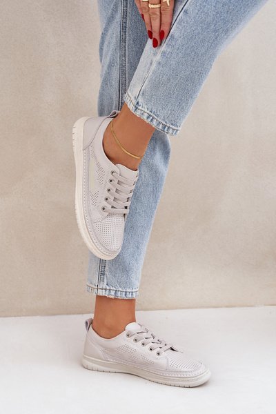 Damen Leder Sneaker Grau Cloesa