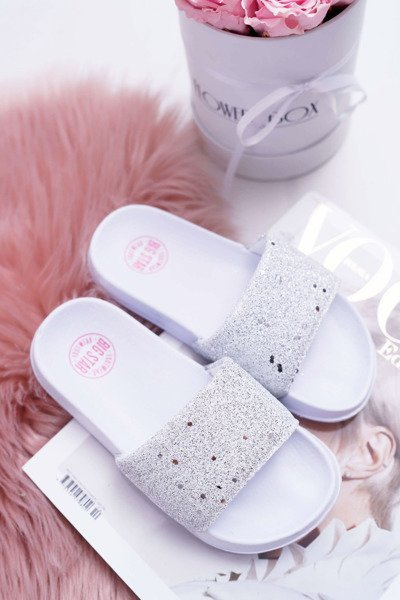 Vaikų jaunimo šlepetės Big Star White Brocade AA374086