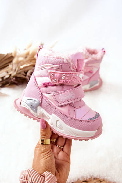 Vaikiški sniego batai su paminkštinimu Pink Chilly