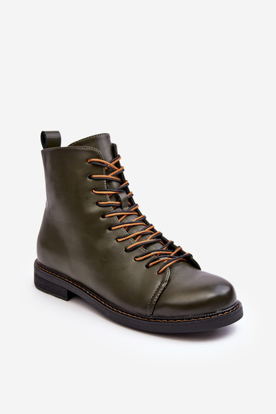 Pantofi de cizme din piele Ethel verde pentru femei