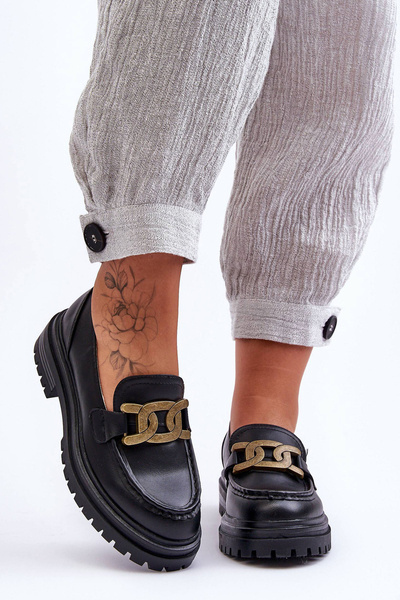 Mocassins Plateforme Pour Femme Avec Ornement Noir Ameg