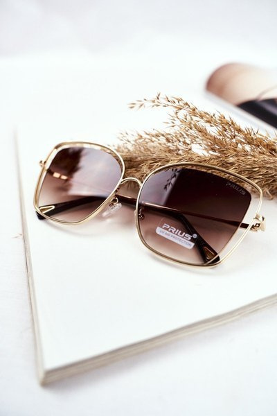 Moteriški akiniai nuo saulės Prius PRE-31 Gold Brown Gradient