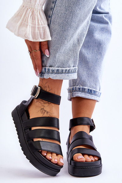 Sandals On A Massive Platform Black Lisbona