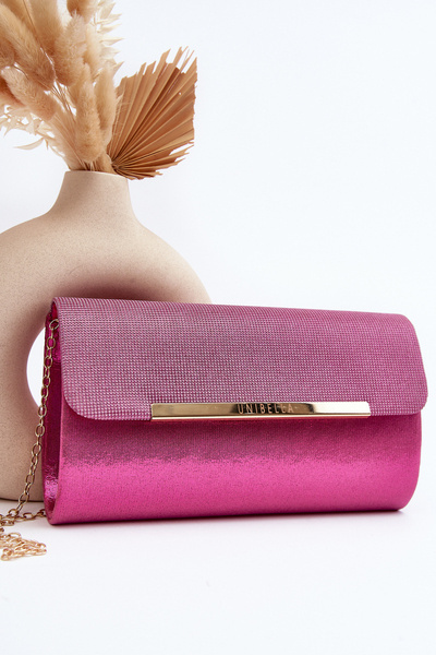 Geantă clutch roz cu lanț Onelia