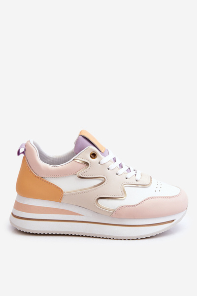 Chaussures de sport en cuir à la mode blanc et beige Roen