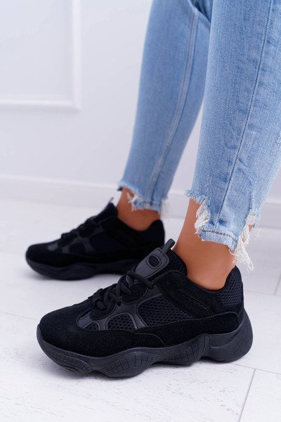 Chaussures Femme Sportives Tissu Aéré Noir Thai