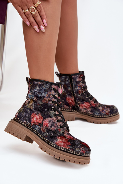 Botine pentru femei cu model izolate Artiker 57C1054 Negru