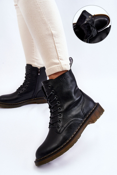 Bottes chaudes en cuir pour femmes sur Slider GOE II2N4060 noir