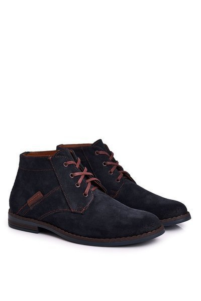 Cizme de piele pentru bărbați Bednarek Blue Navy