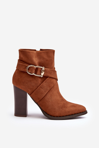 Wildleder-Stiefeletten mit Schnalldetail Camel Eftane