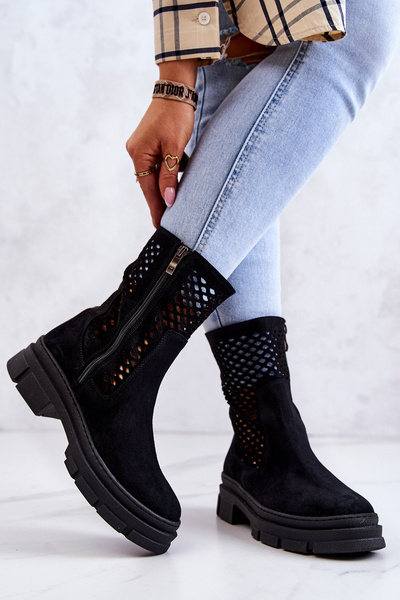 Bottes en cuir Workers Nicole Noir 2711