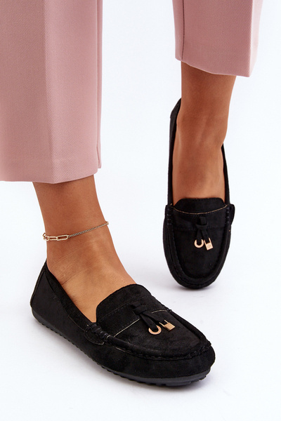 Mocassins classiques en daim noir pour femmes Ontala