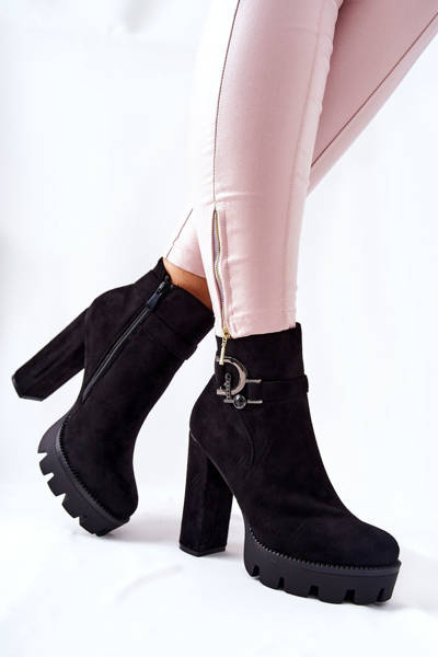 Bottes en daim à talons hauts noires Dianne