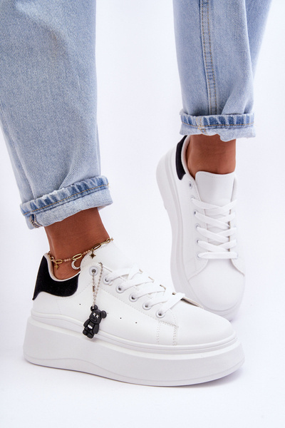 Chaussures De Sport Pour Femmes Sur Plateforme Massive Blanc-Noir Mariell