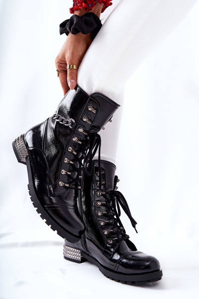 Bottes à talons aiguilles en cuir Laura Messi Noir 2209